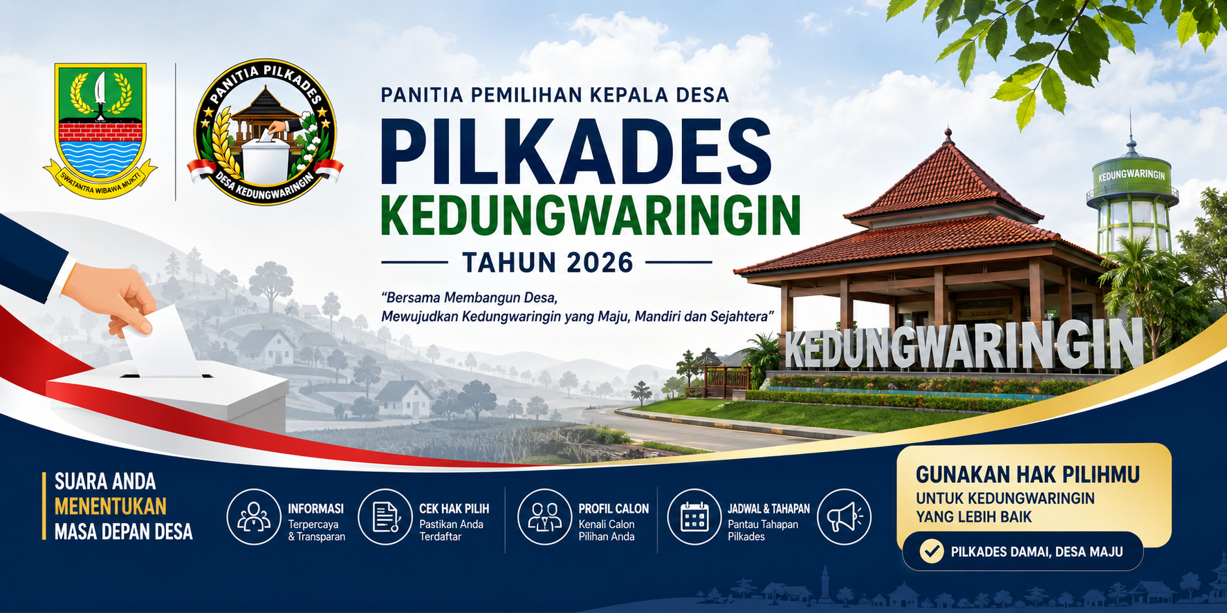Banner Pilkades Kedungwaringin 2026
